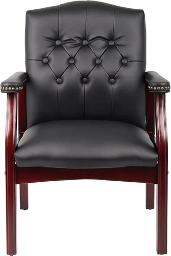 Vista 7 de Boss Office Products Ivy League - Silla ejecutiva para invitados, vinilo, color negro