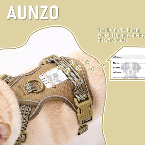 Vista 6 de Arnés para perro sin tirones, chaleco ajustable para perro para caminar fácilmente, material Oxford transpirable, arnés reflectante para mascotas