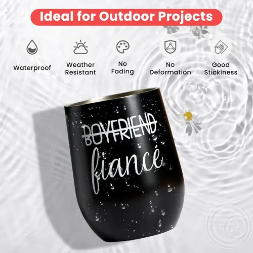 Vista 5 de White Vinyl, Glossy White Permanent Vinyl -12" x 11 FT for Cutting Machine, Party Decoration, Car Decal, Signs, Scrapbooking