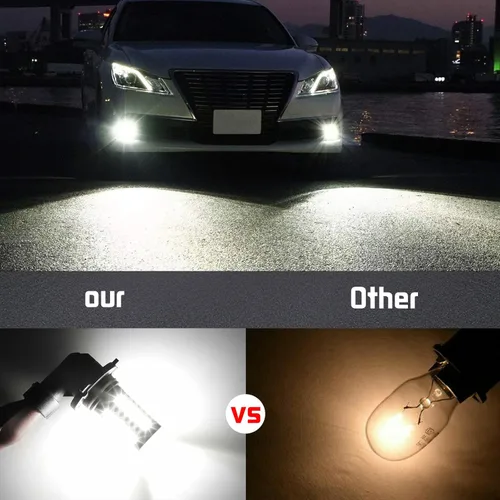 Vista 3 de Pack-2 Bombillas LED para automóvil, iluminación de 360 grados, luces antiniebla de 6000 K, luces de circulación diurna, luces de aluminio