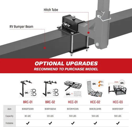 Vista 6 de AA Products - Adaptador de enganche de parachoques para caravana, receptor de 2 pulgadas, apto para remolque de viaje de 4 a 4.5 pulgadas