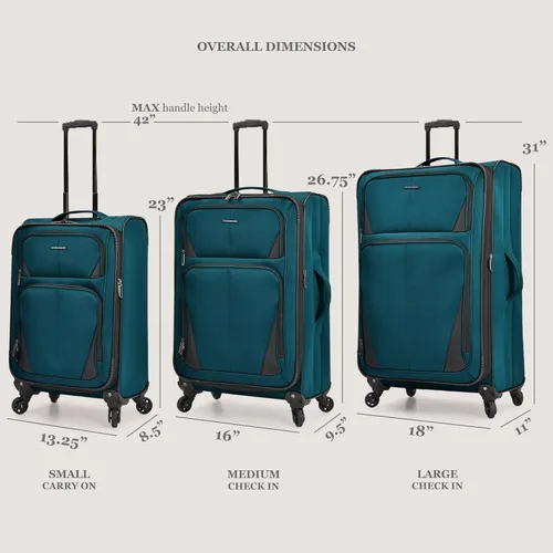 Vista 7 de U.S. Traveler Aviron Bay - Equipaje extensible con ruedas giratorias, Azul marinoflor y brillo), US08125N23