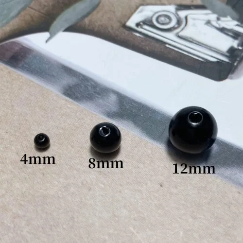 Vista 3 de 2000 unidades de cuentas de perlas de 4 mm cuentas de perlas negras cuentas de perlas redondas sueltas con agujeros para manualidades de costura