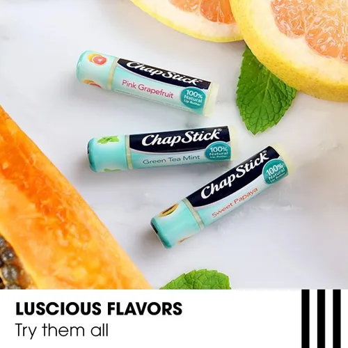 Vista 4 de ChapStick Té verde menta 100% ingredientes naturales Mantequilla labial, bálsamo labial hidratante - 0.15 onzas