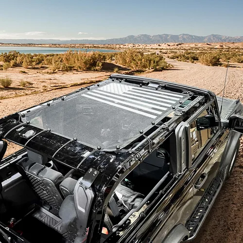 Vista 5 de BESTAOO Parasol para accesorios Ford Bronco 2021 2022 2023 2024 2025 2 puertas, parasol de malla frontal Bimini cubierta superior para Bronco de 2