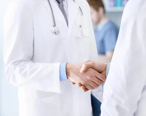 Vista 6 de NY Threads - Abrigo de laboratorio profesional blanco para hombre, abrigo médico de manga larga