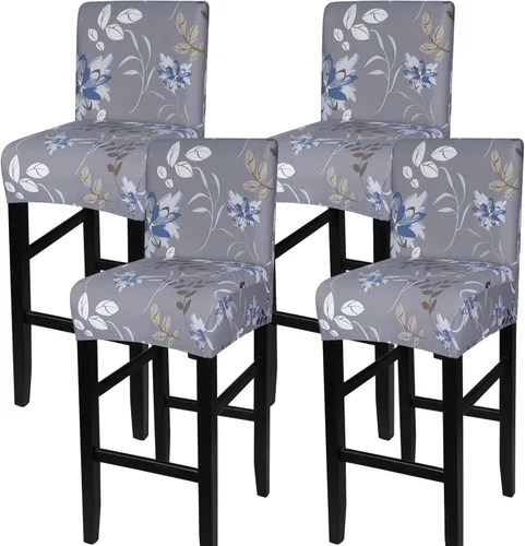 Vista 59 de SearchI Juego de 2 fundas de jacquard para taburetes de bar, elásticas y lavables, fundas para sillas de altura de mostrador para cocina, comedor