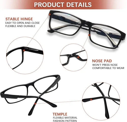 Vista 3 de Reading Glasses for WomenMen Blue Light Blocking, Computer Readers Anti Eye Strain Blocker Eyeglasses 6 Packs