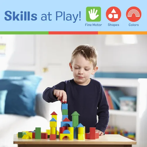 Vista 5 de Melissa & Doug - Juego de bloques de madera