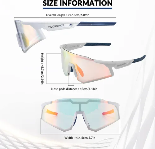 Vista 8 de ROCKBROS Photochromic Sports Sunglasses UV Protection for Men Women Cycling