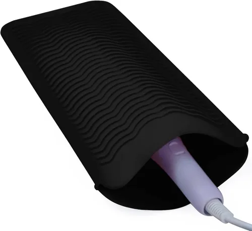 1 Paquete de Funda de Silicona Resistente al Calor para Alisador de Cabello, Rizador, Plancha Plana y Herramientas Calientes para el Cabello Negro