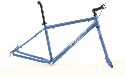 Vista 10 de Gravity Horquilla de marco de bicicleta gruesa para ruedas de 26 pulgadas con tija de sillín y abrazadera de tija de sillín para auriculares.