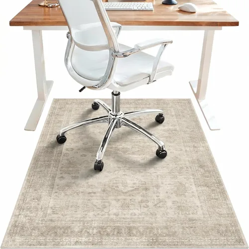 Vista 17 de Tapete para silla de oficina de 30 x 48 pulgadas para suelo de baldosas de madera dura, protector de alfombra debajo del escritorio para silla