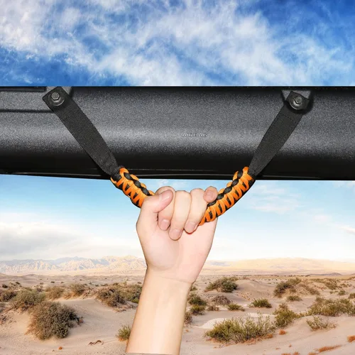 Vista 6 de Asas de Agarre para Barra Antivuelco para Ford Bronco 2021 2022 2023 2024 2025 de 2 Puertas 4 Puertas Accesorios Mango de Agarre de Paracord, Sin
