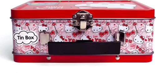 Vista 3 de Juego de regalo de Hello Kitty: caja de lata de almuerzo de Hello Kitty, botella de agua, rompecabezas, calcomanías y estuche para lápices.
