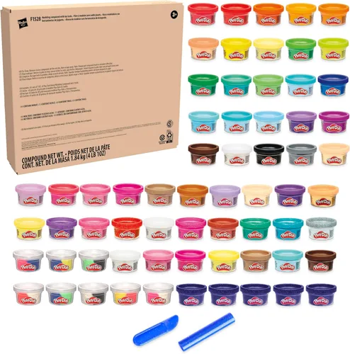 Vista 12 de Play-Doh Ultimate Color Collection - Paquete de 65 latas de 1 onza, incluye brillo, confeti y explosión de color, suministros para el aula