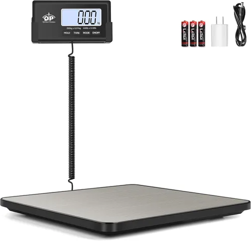 QP Báscula de Envío, 440 lb/0.35 oz Báscula Postal Digital de Alta Precisión, Báscula de Franqueo, Función de Retención/Tara, Pantalla LCD con
