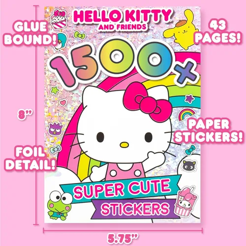 Vista 6 de Sanrio Hello Kitty y Amigos +1500 Pegatinas Súper Lindas Kawaii, Hello Kitty Chococat My Melody Keroppi Badtz-Maru Pompompurin, Regalos Lindos
