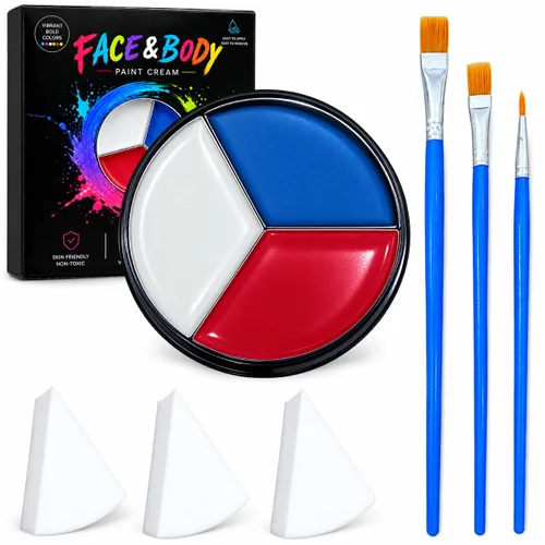 Vista 13 de Paleta de pintura de cuerpo de cara naranja Maquillaje de Halloween Kit de D Maquillaje amarillo naranja