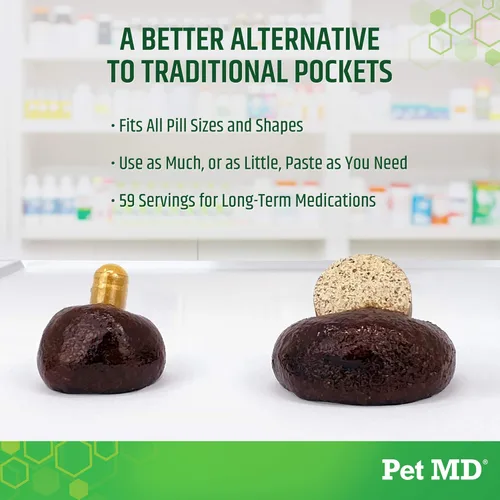 Vista 4 de Pet MD Wrap A Pill Paste - Pastilla con sabor a tocino para perros, crea un bolsillo para ocultar pastillas y medicamentos, 59 porciones