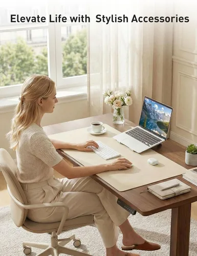 Vista 308 de Aothia Protector de escritorio de cuero, alfombrilla para mouse, alfombrilla de escritorio de oficina, 31.5 x 15.7 pulgadas, secante de escritorio