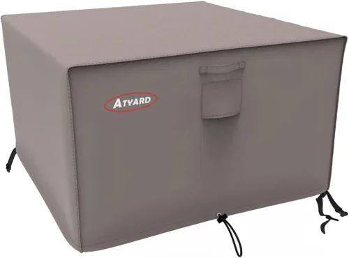 Vista 21 de Atyard Cubierta cuadrada para hoguera de gas, 32 pulgadas de largo x 32 pulgadas de ancho x 24 pulgadas de alto, impermeable, resistente al viento