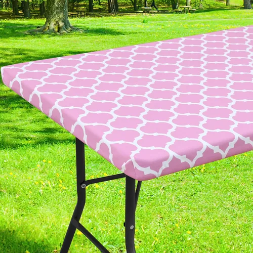Vista 39 de Smiry Mantel cuadrado para mesa de pícnic, manteles de camping impermeables elásticos ajustables, protector de mantel de vinilo con respaldo de Gris
