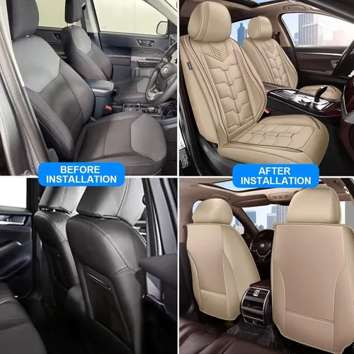 Vista 7 de IKABEVEM 2 piezas de fundas para asientos delanteros de coche Compatibles con Chevrolet Blazer 2019-2024 2025 2026 Funda de asiento de cuero