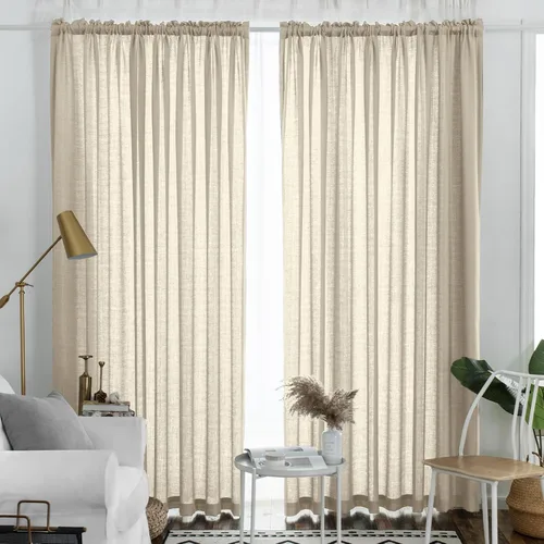 Vista 18 de Melodieux Cortinas semitraslúcidas blancas de 24 pulgadas de largo para cocina, cafetería, dormitorio, ventanas pequeñas, con bolsillo para barra