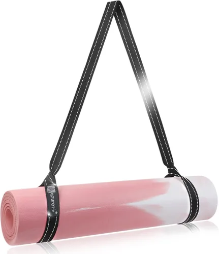 A AZURELIFE Premium 2 en 1 correa para esterilla de yoga, ajustable antideslizante para transportar esterilla de yoga, se dobla como bandas elásticas