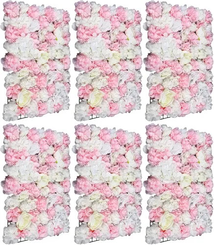 Vista 31 de Paneles de pared de flores artificiales de 16 x 24 pulgadas, tapetes de pared de flores de seda para jardín al aire libre, patio, valla, valla de 4