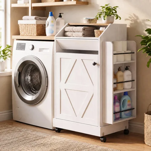 Vista 11 de YESHOMY Gabinete de basura de cocina de 13 galones con puerta de empuje Negro