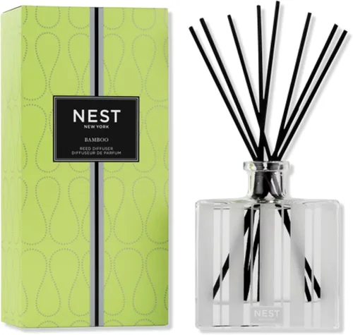 Vista 9 de NEST New York Difusor de cañas, limón y menta Amalfi – 5.9 onzas líquidas – Fragancia para hasta 90 días – Soporte de vidrio reutilizable