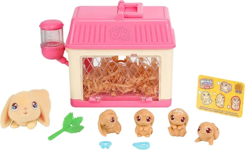 Vista 9 de Little Live Pets Set de Juguetes de Conejo Mama Surprise, Conejera de Animales Interactiva con 3 Bebés Sorpresa, Más de 20 Sonidos, Accesorios