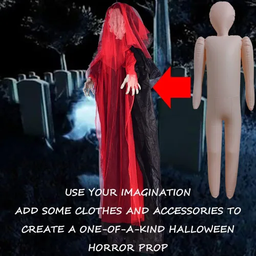 Vista 6 de Maniquí corporal inflable de tamaño real de 60", muñecas inflables corporales de tamaño completo, decoraciones de bricolaje de Halloween, accesorios