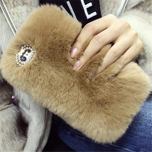 Vista 21 de Funda para LG K22, LG K22 Plus, de lujo, hecha a mano, de piel de conejo Rex suave y esponjosa funda para LG K22 (azul oscuro)