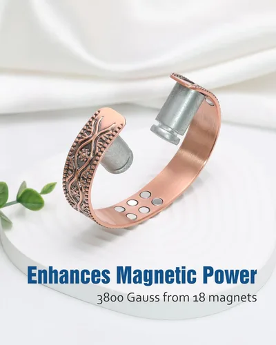 Vista 6 de Jecanori Pulsera magnética de cobre para hombre, Cobre