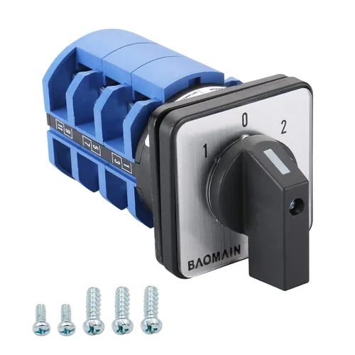 Vista 9 de Baomain Interruptor de cambio rotativo, 20A 4 posiciones, selector de leva de 12 terminales con selección de circuito 0-1-2-3, certificado UL