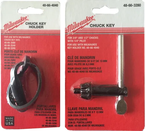 Milwaukee 48-66-3280 Llave Chuck y 48-66-4040 Holder - Paquete 2 Artículos
