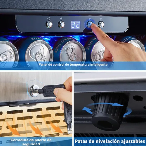 Vista 11 de Refrigerador de bebidas 24Inch 172 latas para interior/exterior Metal plateado