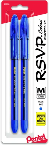 Vista 6 de Pentel R.S.V.P. Colors - Bolígrafo mediano, tinta surtida, paquete de 5 unidades (BK91CRBP5M)