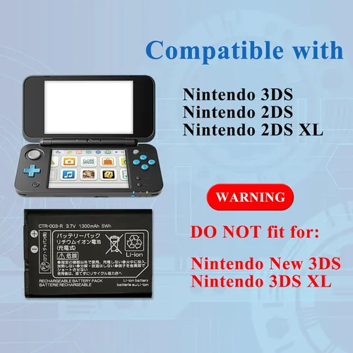Vista 3 de MAXSHARKS Compatible con reemplazo de batería 3DS, batería CTR-003 para Nintendo 3DS, con kit de herramientas de reparación