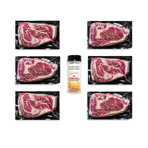 Vista 12 de Nebraska Star Beef Prestige Steaks - 6 paquetes con condimento (filetes de 6 a 5 onzas)