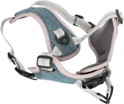 Vista 9 de Dog Vest Harness, Adjustable Reflective No Pull Chest Harness for Large Medium Dogs, Polyester Nylon Outdoor Walking Safety Strap (XL)