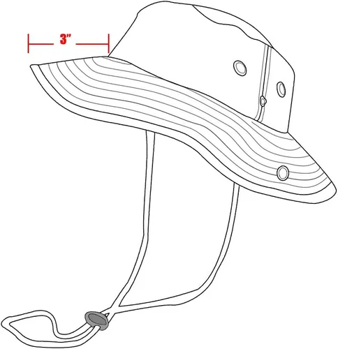 Vista 3 de Sombreros de pescador con cuerda de ala ancha para senderismo, pesca, protección solar UV, safari, unisex