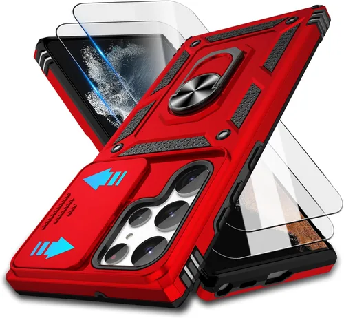 Vista 40 de Funda para Samsung Galaxy Note 20 5G con (2 piezas) protector de pantalla HD, resistente a prueba de golpes con soporte de rotación de 360°