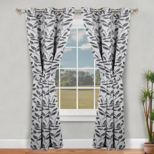 Vista 143 de Superior Cortinas opacas, oscurecimiento de la habitación para dormitorio, bloqueo solar, térmicas, cortinas bohemias modernas, colección de hojas