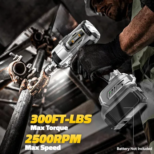 Vista 5 de DIYtoolifz Llave de impacto inalámbrica de 1/2 pulgada compatible con batería Dewalt de 20 V (herramienta desnuda), destornillador de impacto sin