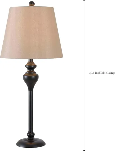 Vista 11 de Kenroy Home Charlotte - Paquete de 3 lámparas de mesa, 1 lámpara de pie con acabado de bronce aceitado, estilo clásico, 30.5 pulgadas de alto, 13