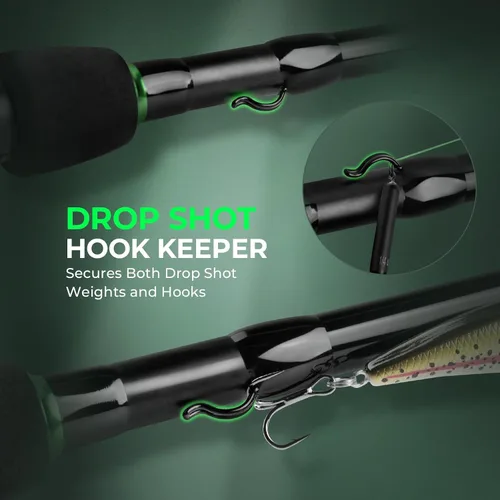 Vista 7 de KastKing Zephyr Dual Tip Fishing Rod, Lightweight KastFlex IM6 Graphite Spinning & Casting Rod with Zirconium Oxide Ring Guides, Hook Keeper, EVA
